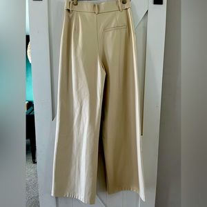Zara cream vegan leather wide leg pants. Size medium. Fits like 8. New with tags